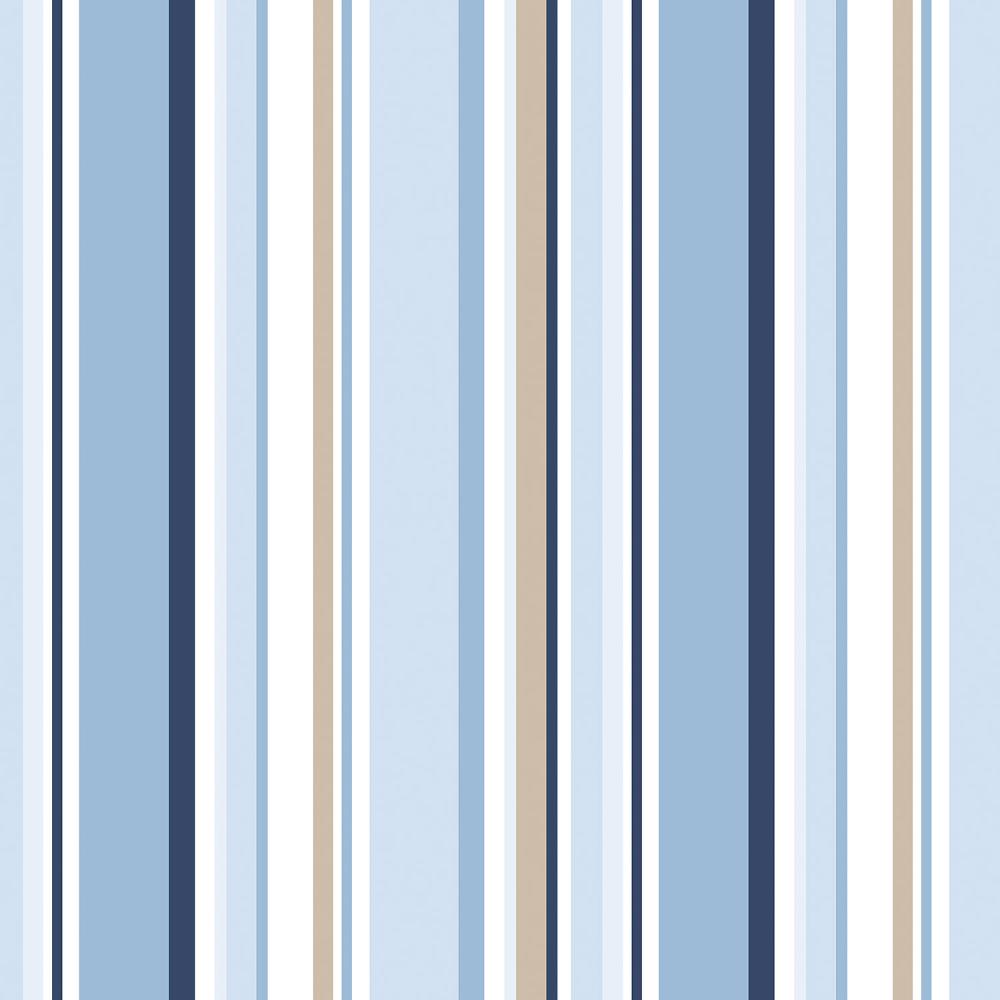 Patton Wallcoverings JJ38046 Rewind Step Stripe In Navy, Shades Of Blue And Beige Wallpaper